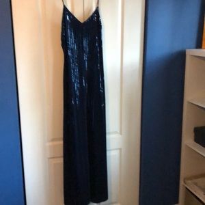 Long velvet sequin dress